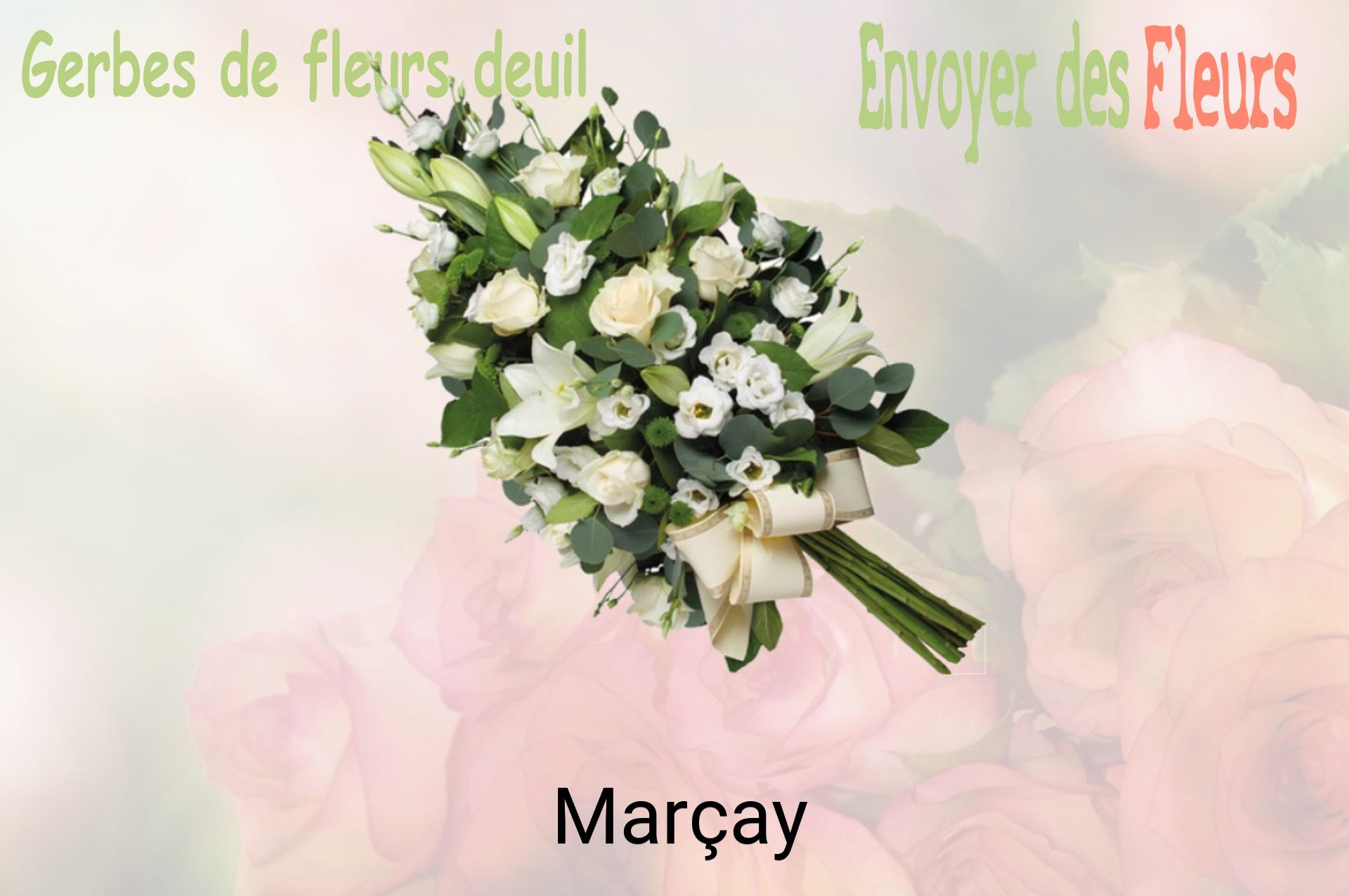 Gerbe de fleurs de deuil livrée à Marçay